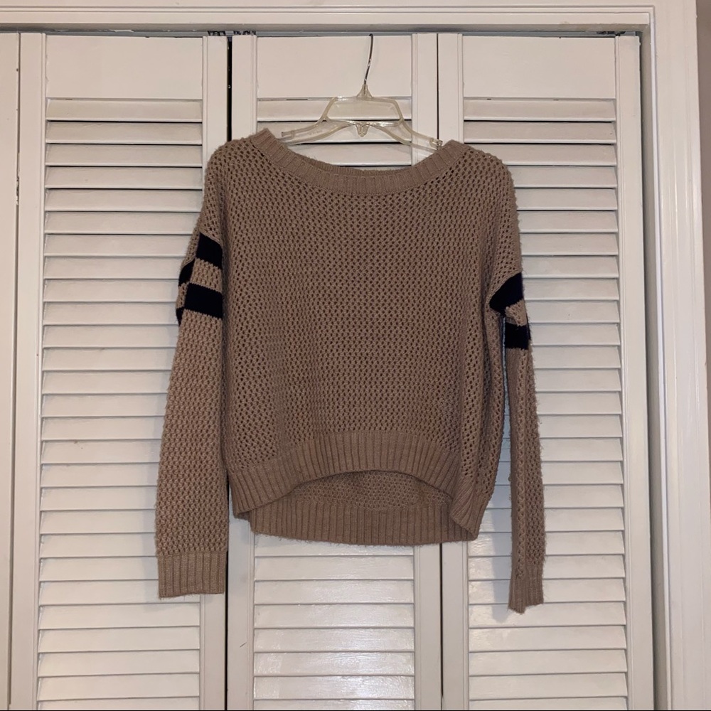 Taylor & Sage Cropped Varsity Sweater
